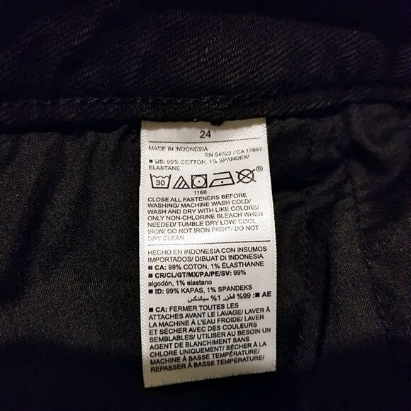 New Old Navy Skirt Plus Size 24 Women Black High Rise Denim Dark Wash Button Fly - Picture 8 of 8